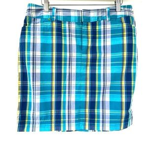 Chaps Blue Mini Pencil Skirt for Casual Wear, in 💯 cotton, plaid